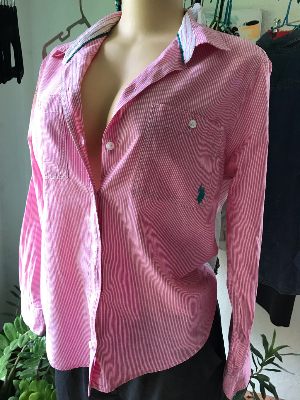 US POLO Pink Button Down Blouse