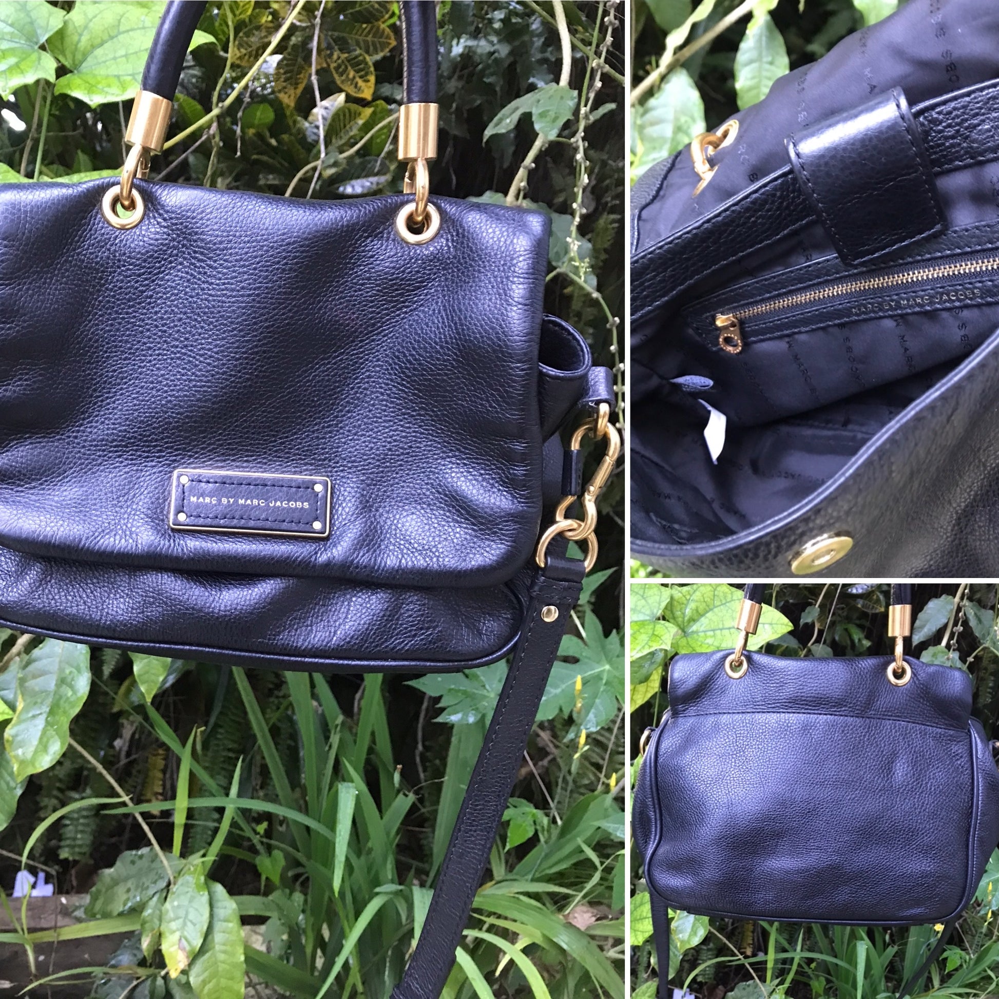 Marc By Marc Jacobs Black & Gold Crossbody Bag Like New