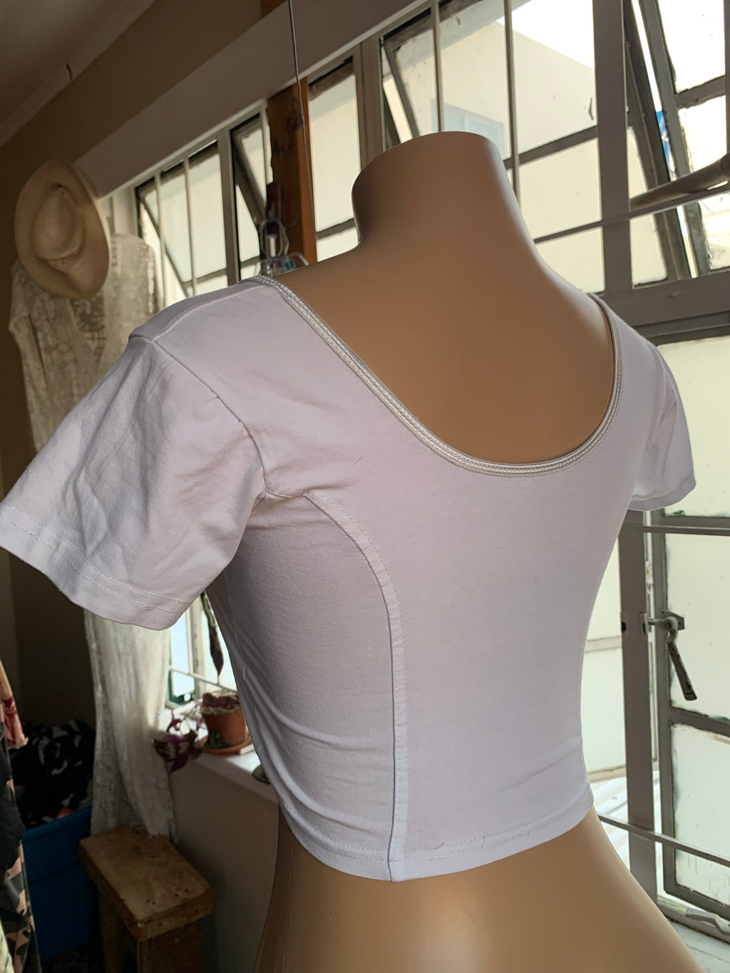 Basic White Short Sleeve Crop Top - S/M ...