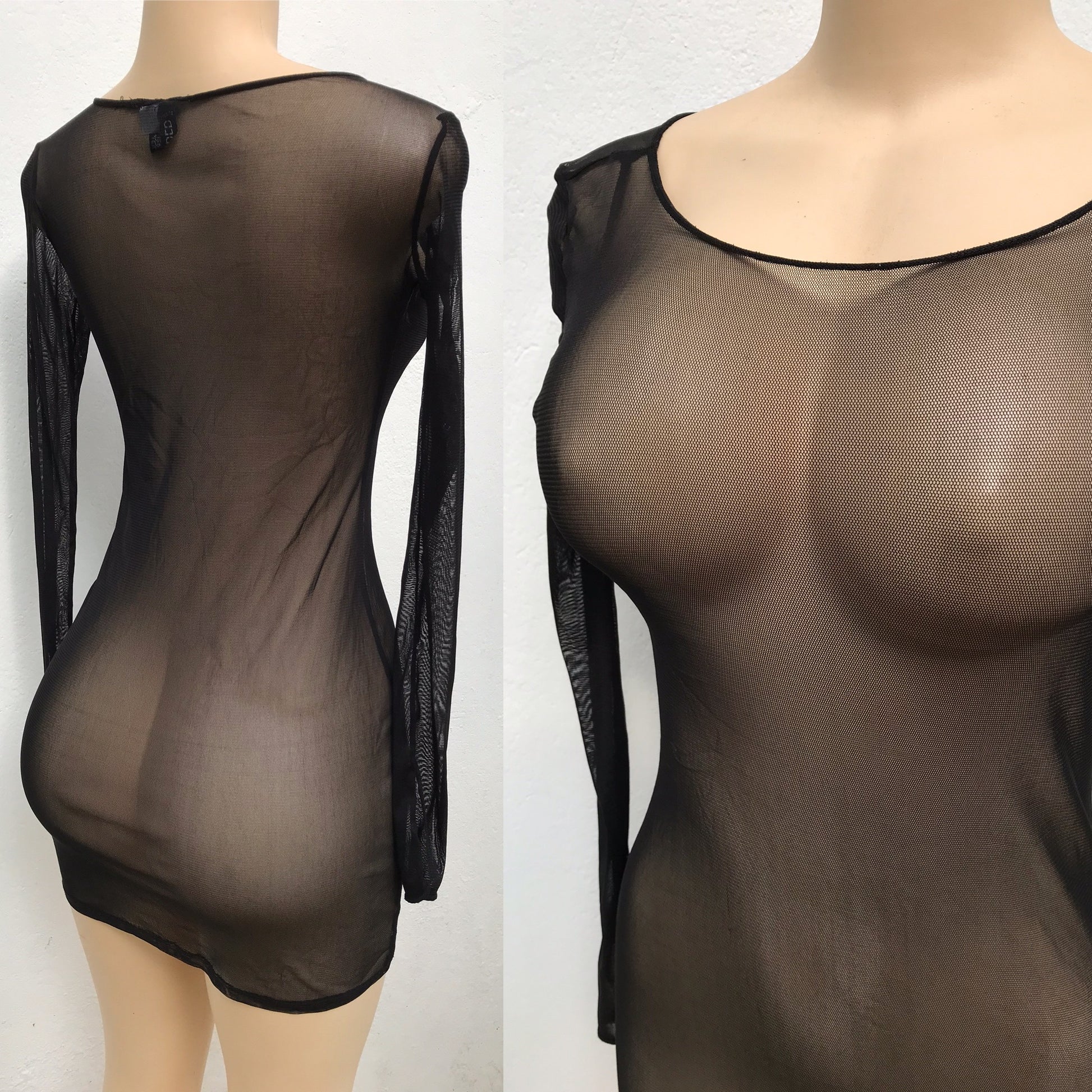 H&M Black Full Mesh Dress