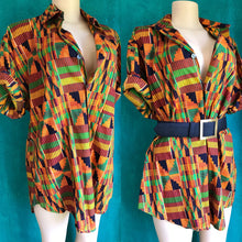 Load image into Gallery viewer, Never Worn 80s Vintage African Print Men&#39;s Button Down 100% Cotton New
