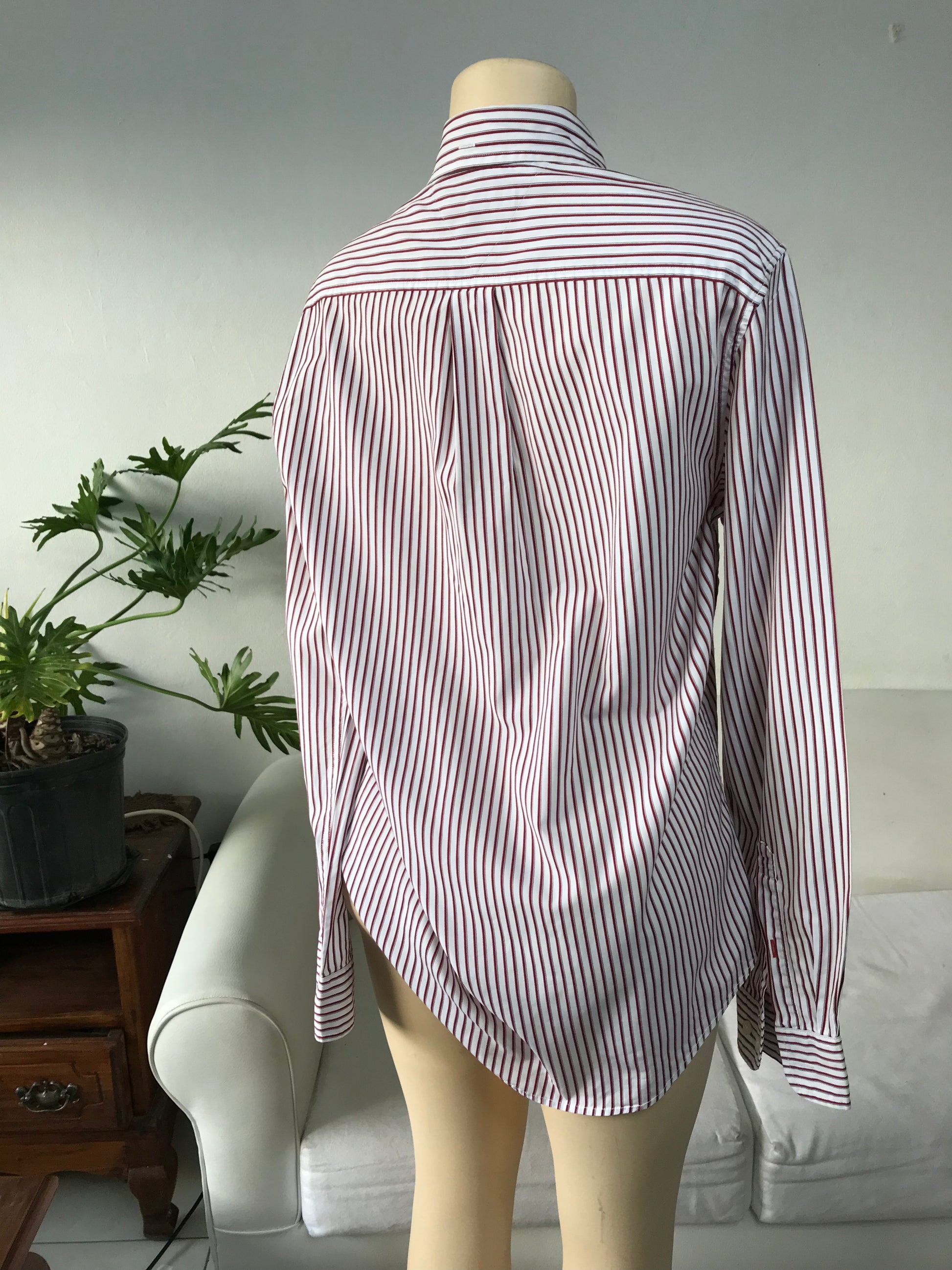 Tommy Hilfiger Men's Red Stripe 80s 2Ply Shirt | M
