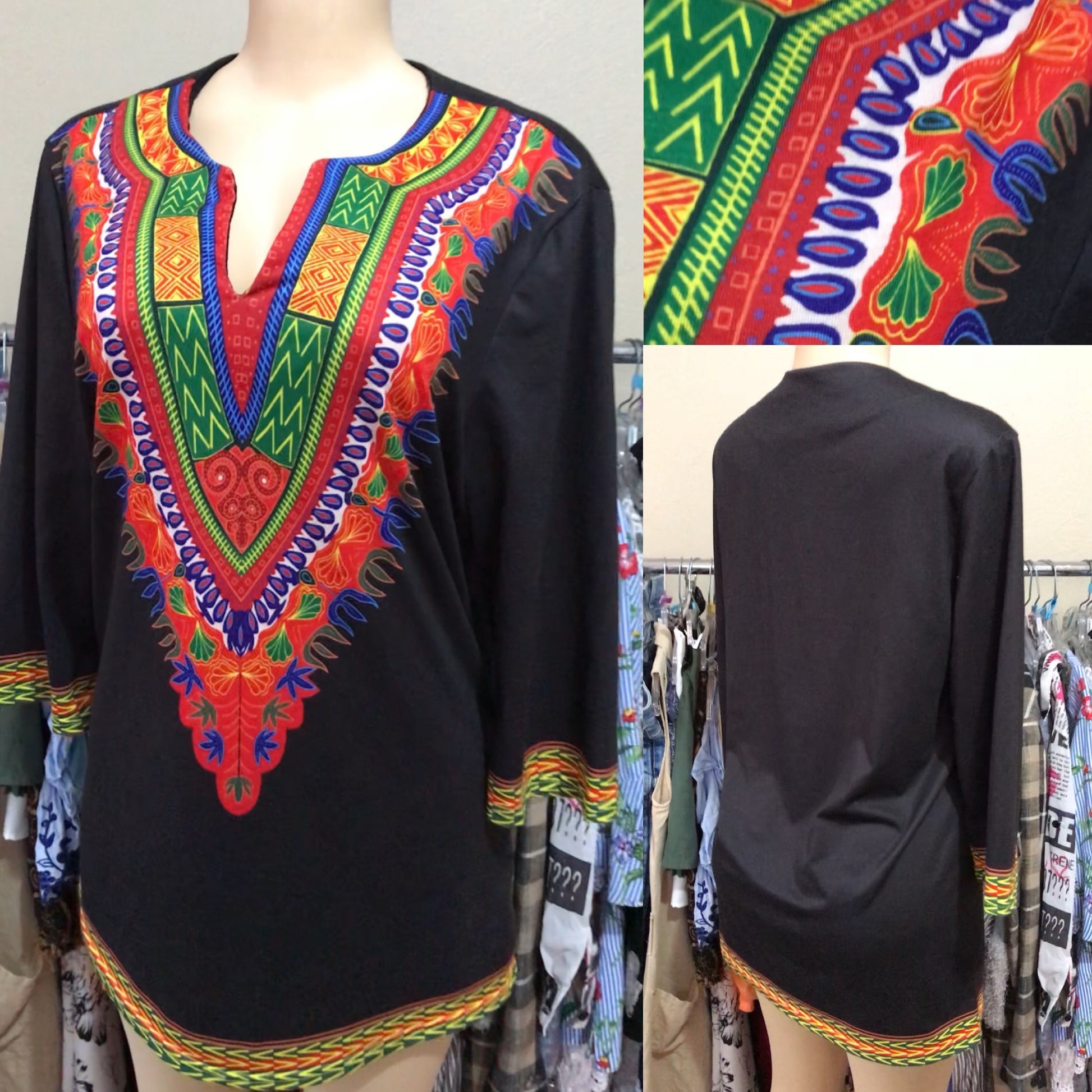 African Print Mini Dress / Top Stretchy