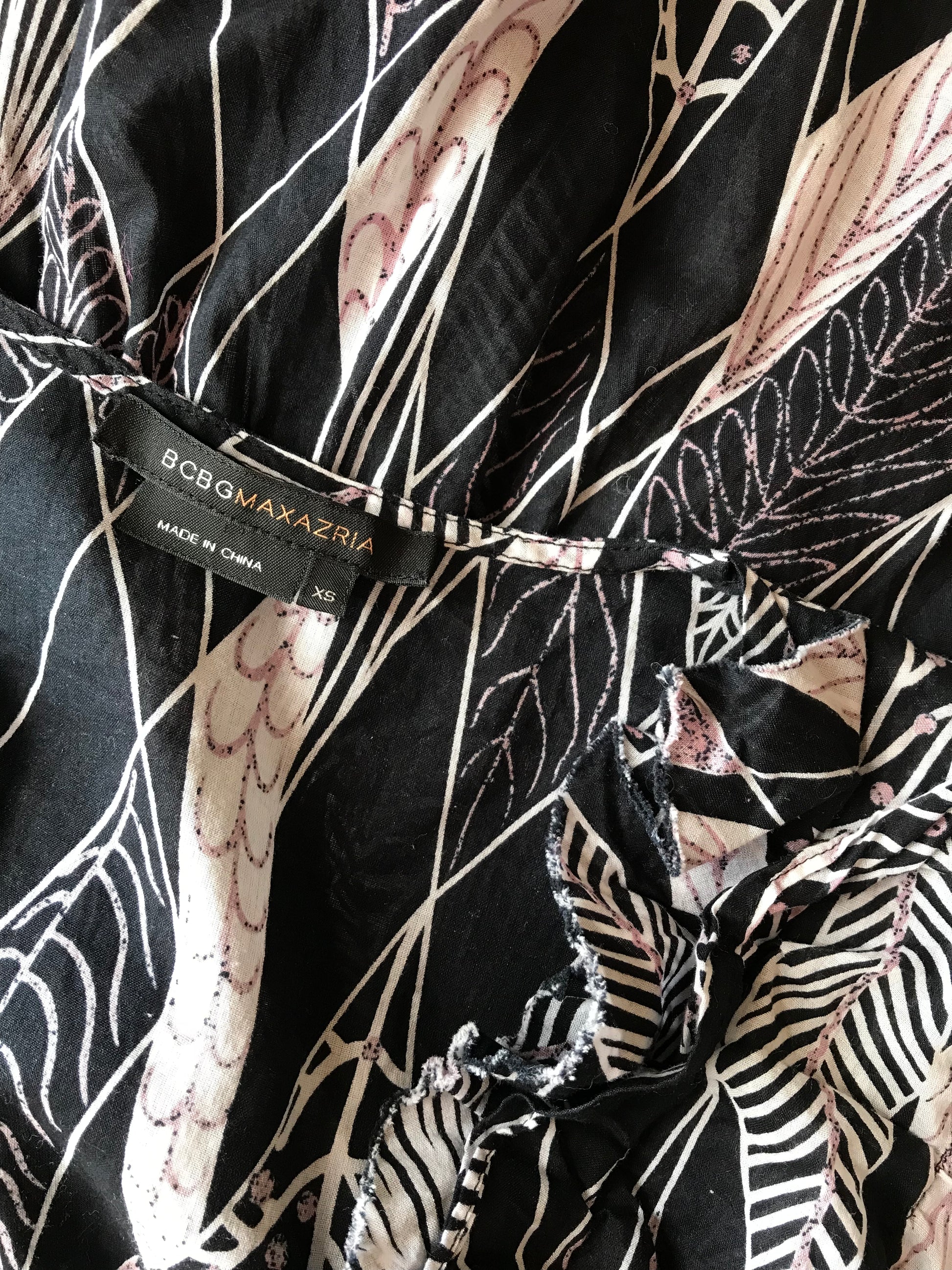 Retro BCBG Leaf print 100% Cotton