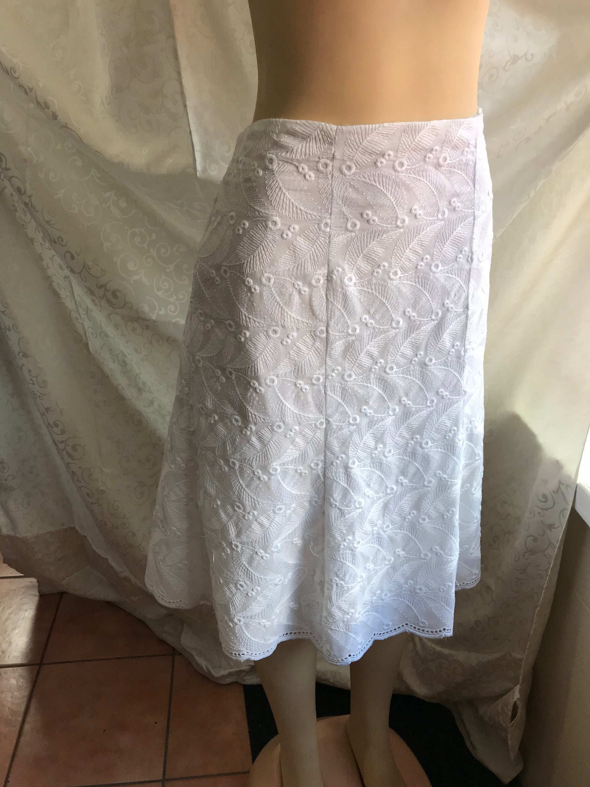 Leaf Embroidered Skirt Set. Quality Cotton