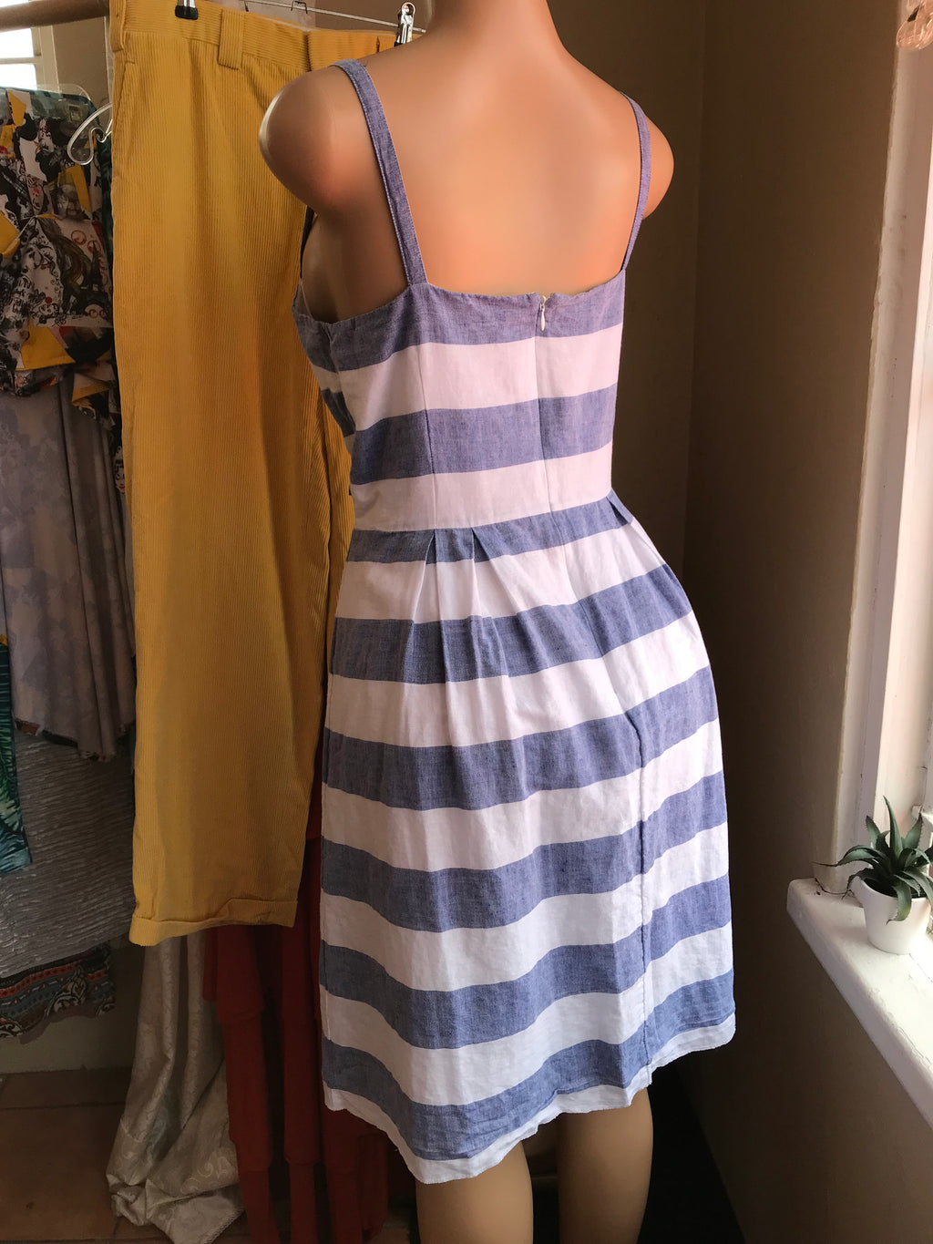 Ann Taylor Stripe Spaghetti Strap Dress - L / XL (size 14)