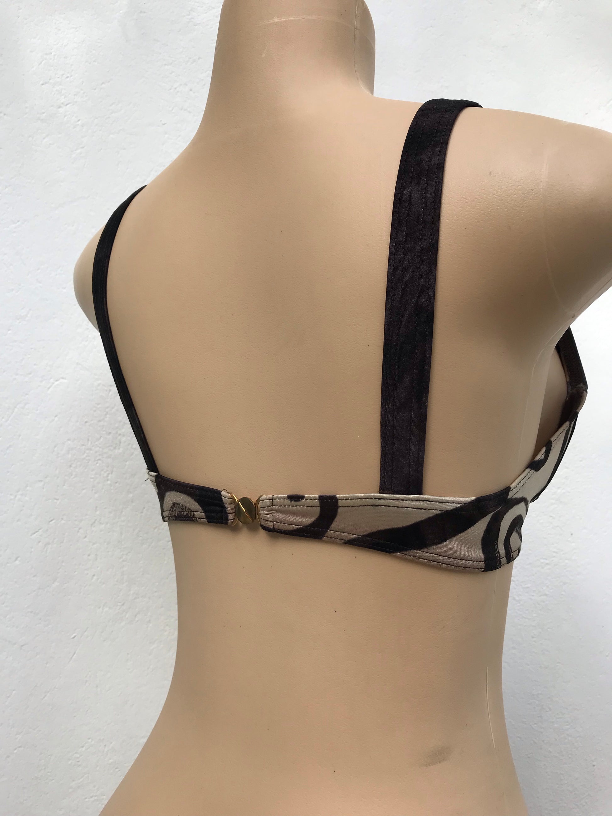Brown Animal Print Bikini Top Bra Style