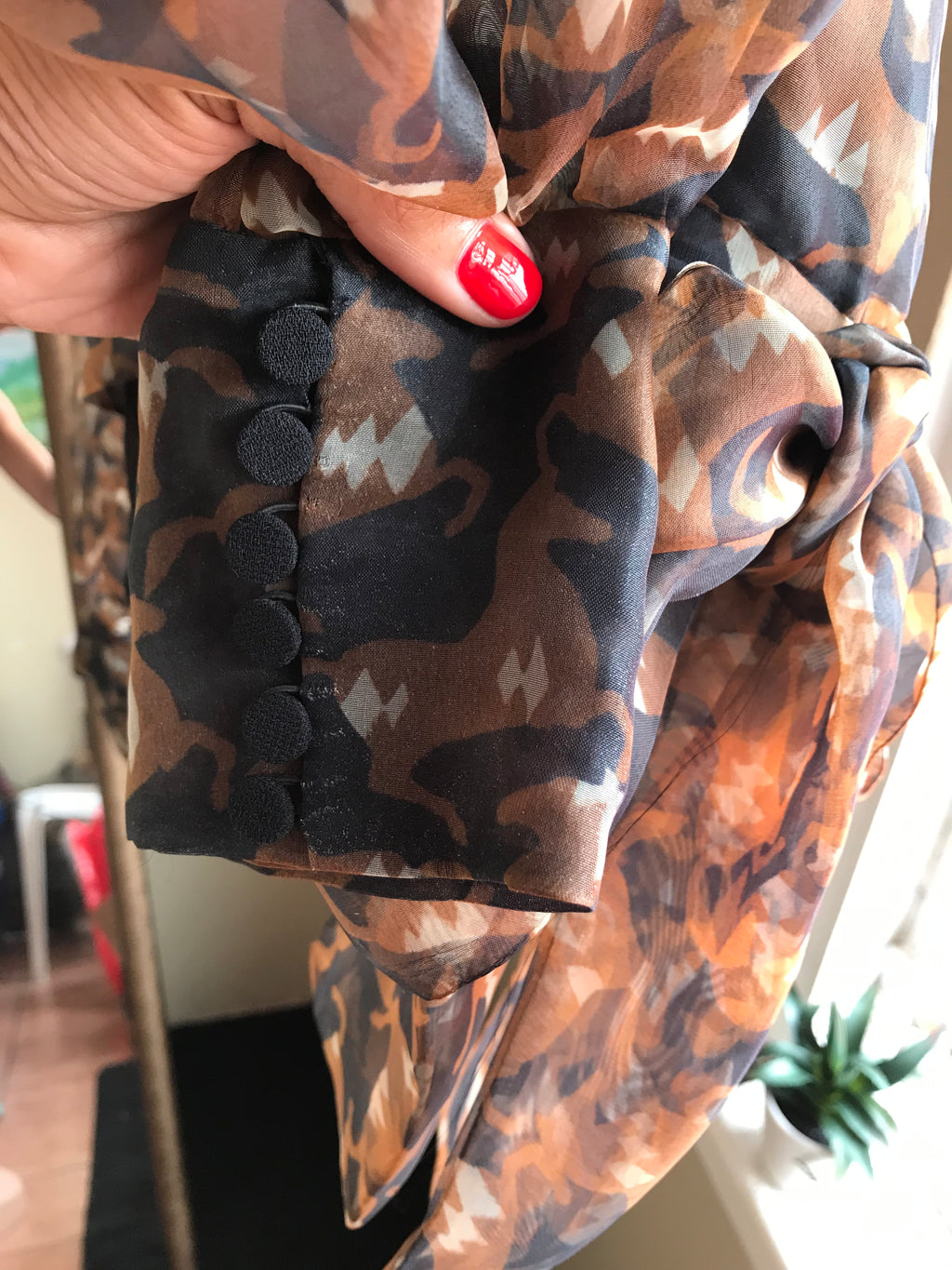 Zara Sheer Wrap Blouse - L
