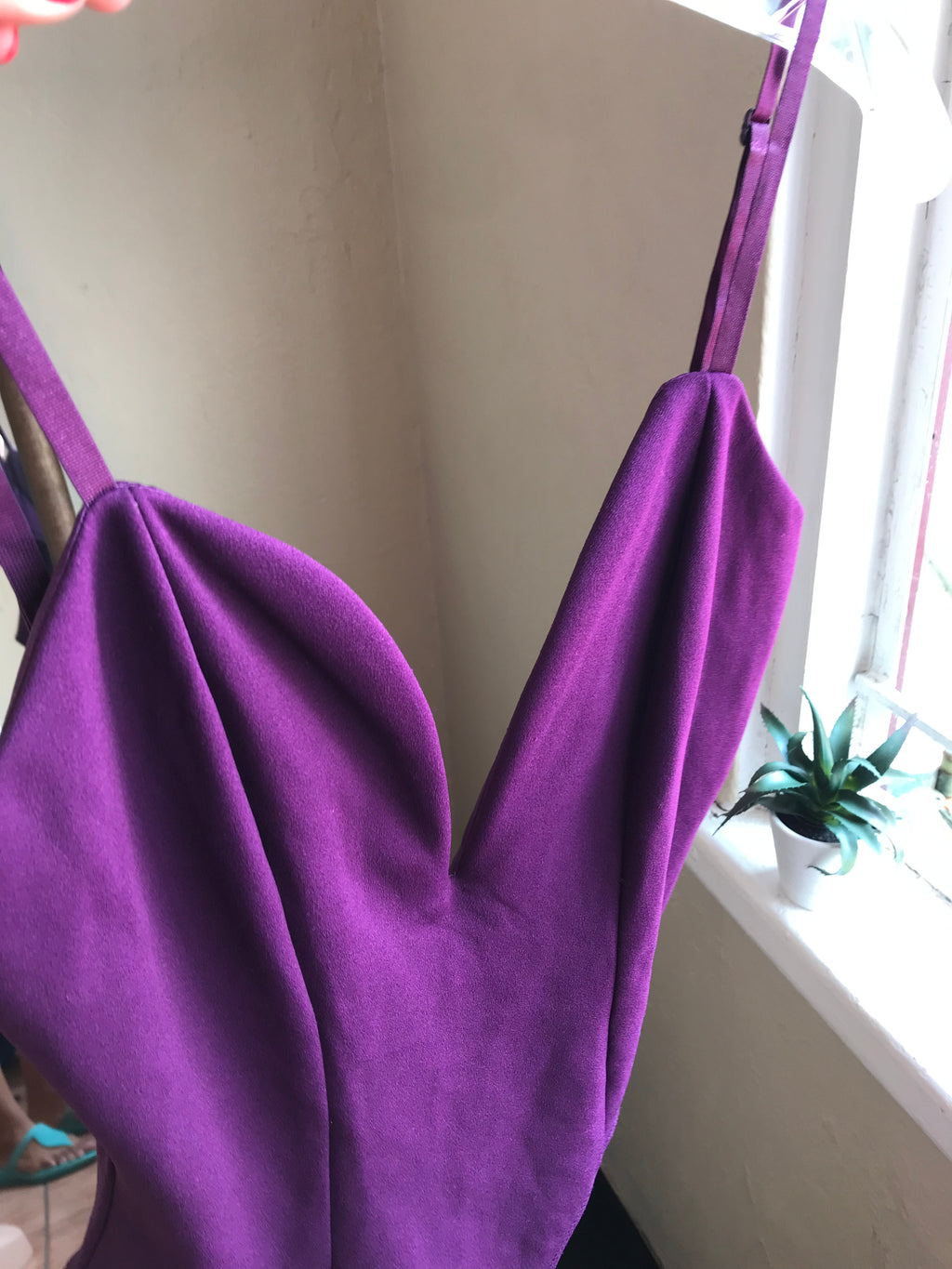 Forever21 Violet Plunge Bodysuit - XS/S