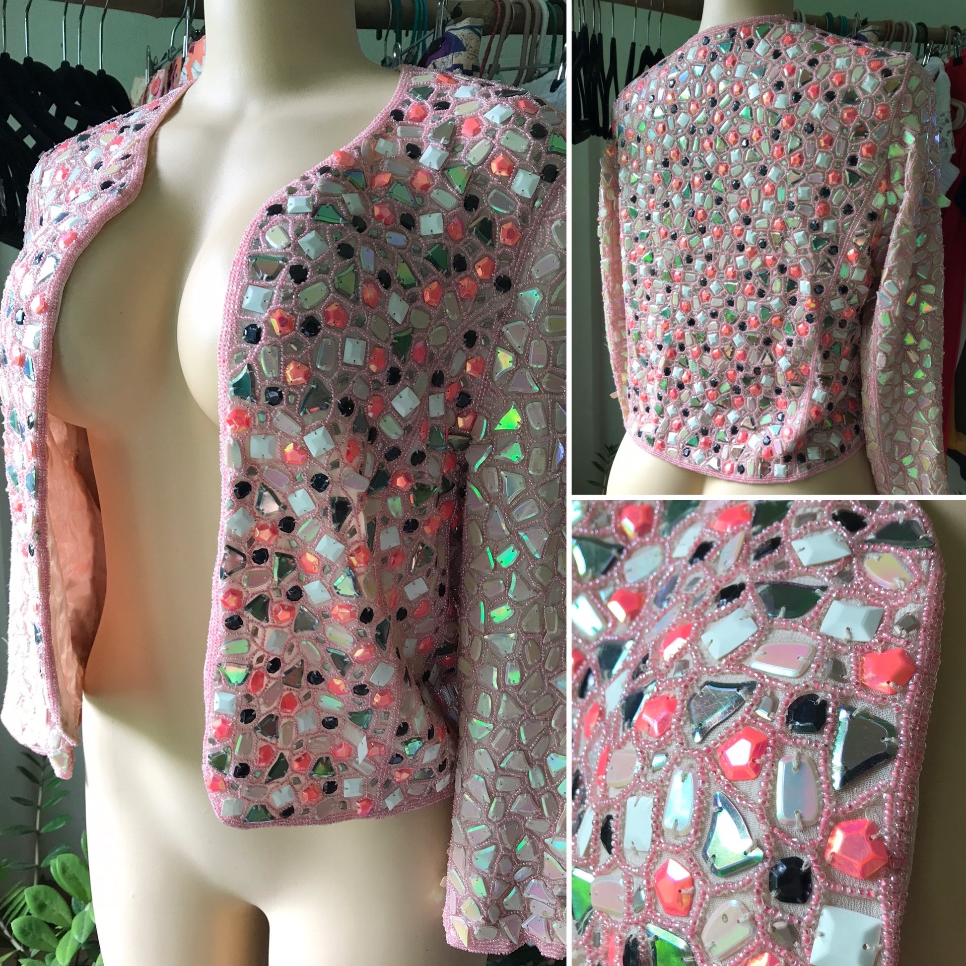 70s Vintage French Connection Birthday Jacket Gem Mosaic
