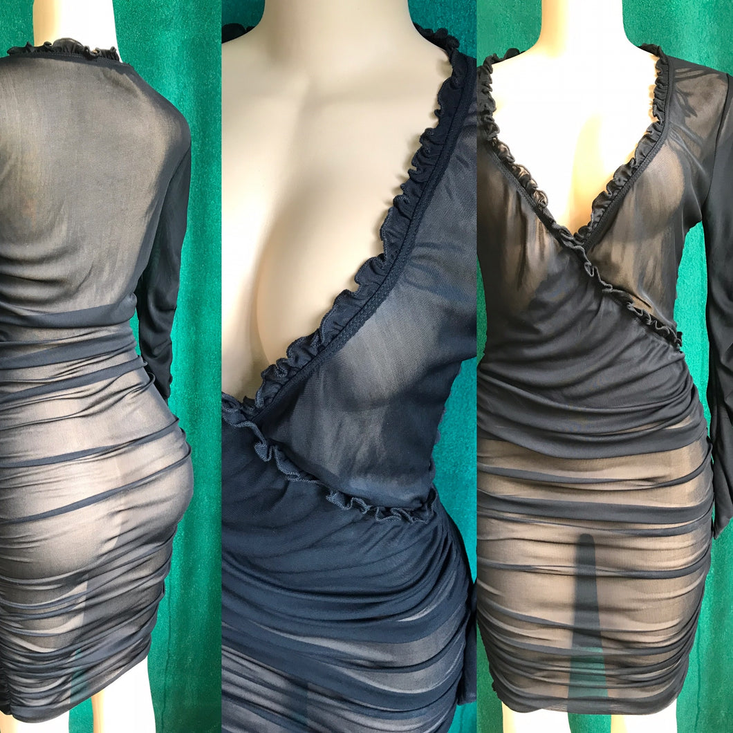 Sexy All Sheer Ruffle Dress