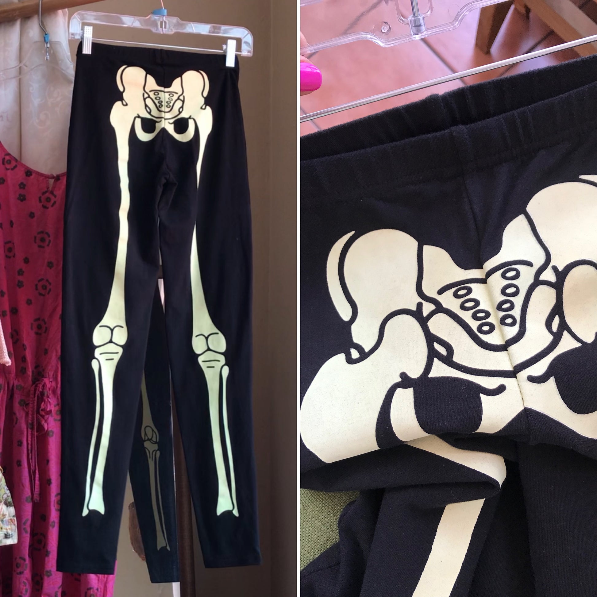 Black Punk Skelleton Leggings - M