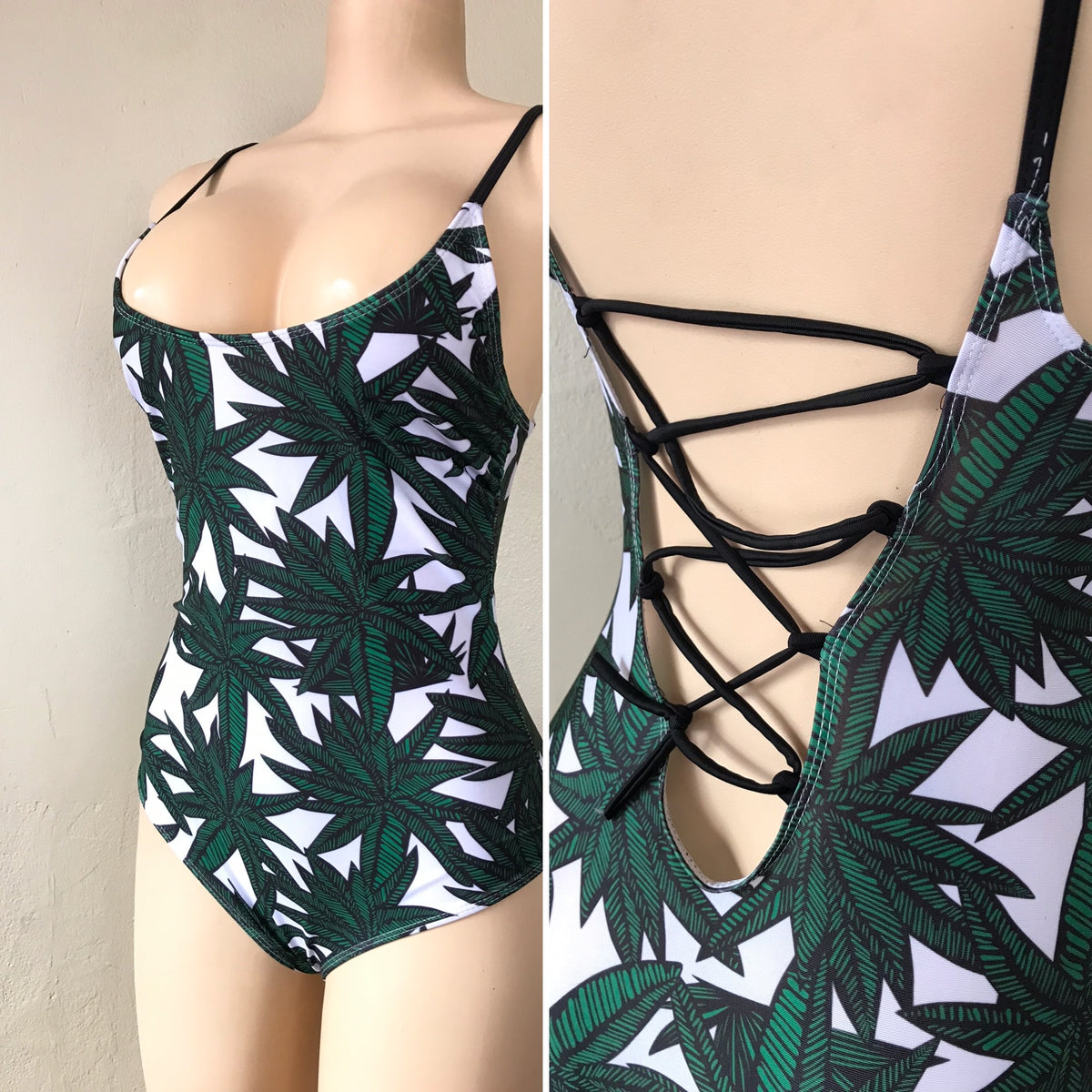 New Leaf Print One Piece Swim