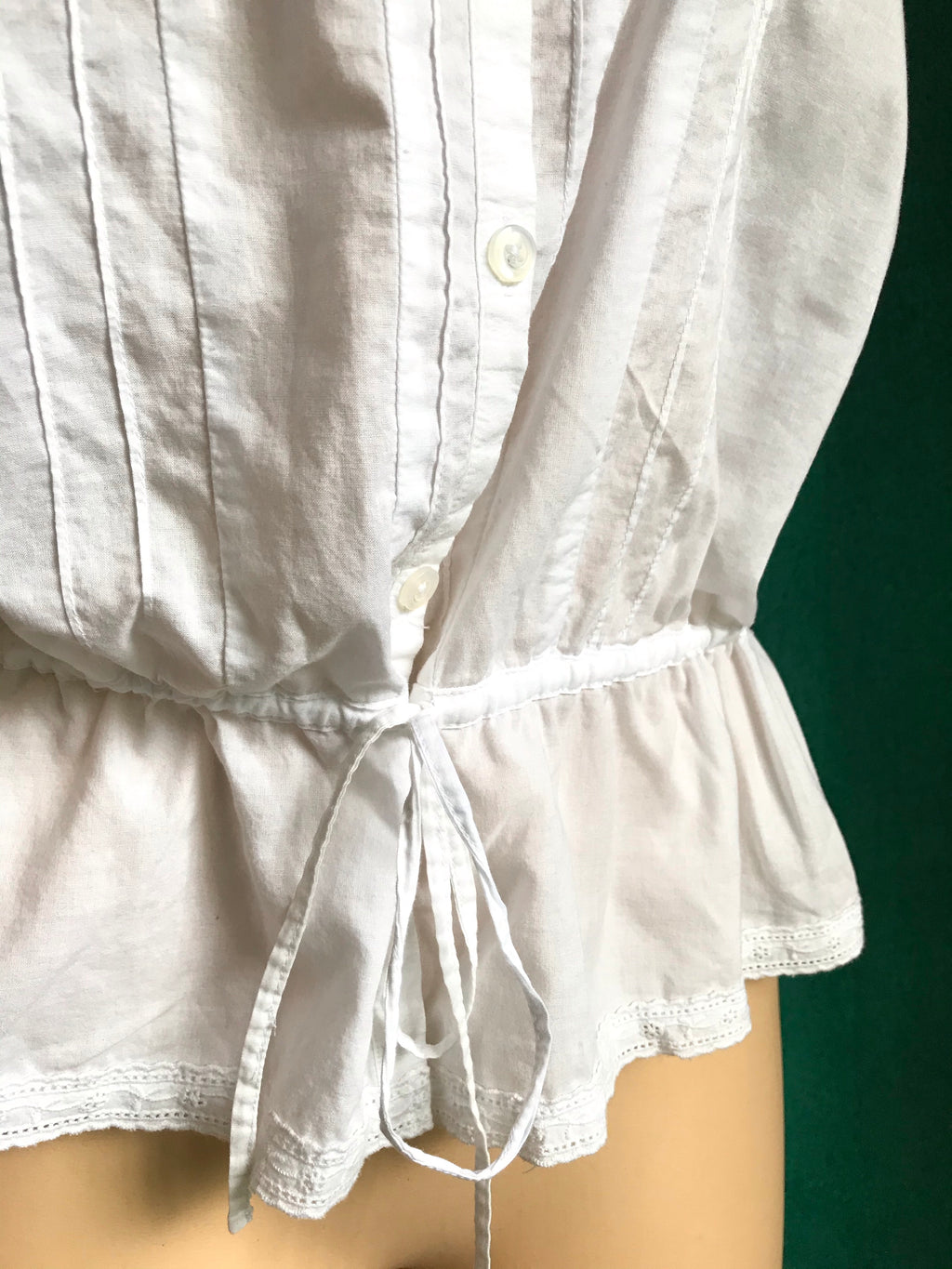 100% Cotton White Eyelet Blouse Flare