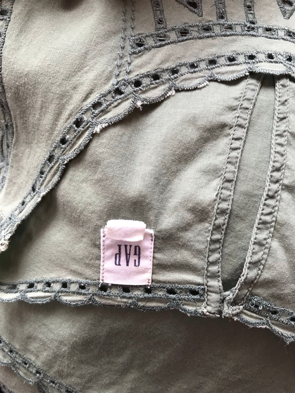 GAP Army Green Eyelet Sleeveless Easy Top