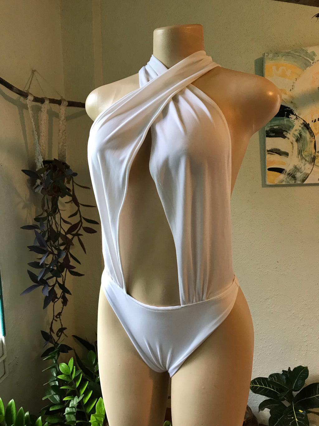 White Flexi Tie Swim Wear