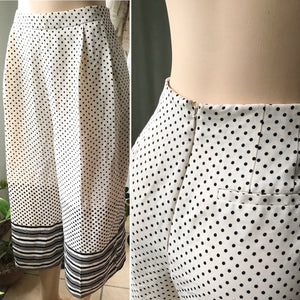 Topshop UK Cream Polka Balloon Cut Pants (Pockets)