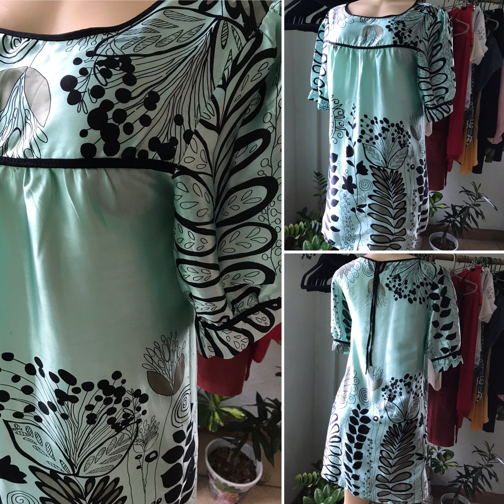 Silky Mint Green Tunic Dress Gardn
