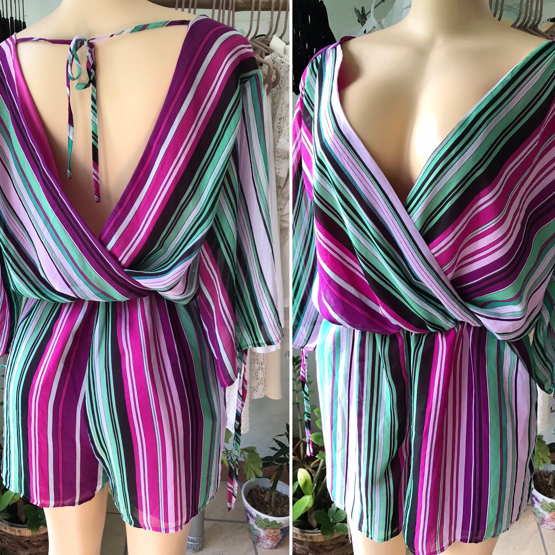 Unworn NY Company Candy Stripe Romper •••