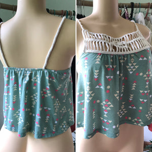 Charlotte Russe Pastel Green Crochet Crop Top