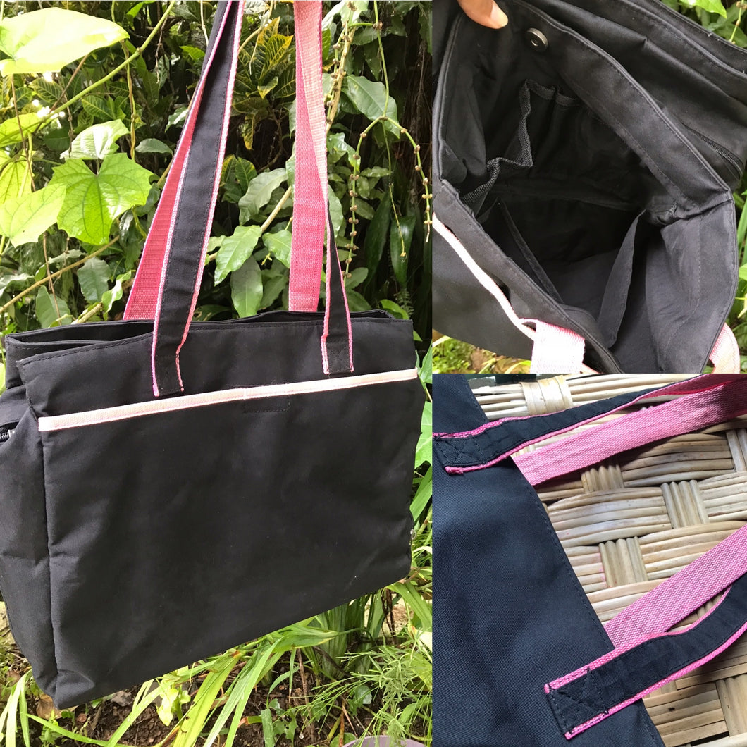 Pink & Black Laptop Handbag / Organizer Bag