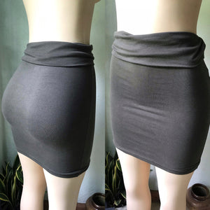 Essential Army Green Bodycon Skirt Basic