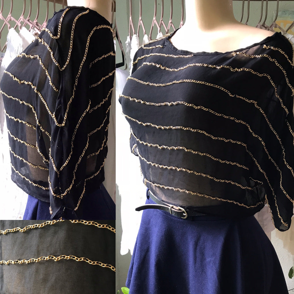 Black Gold Chain Top