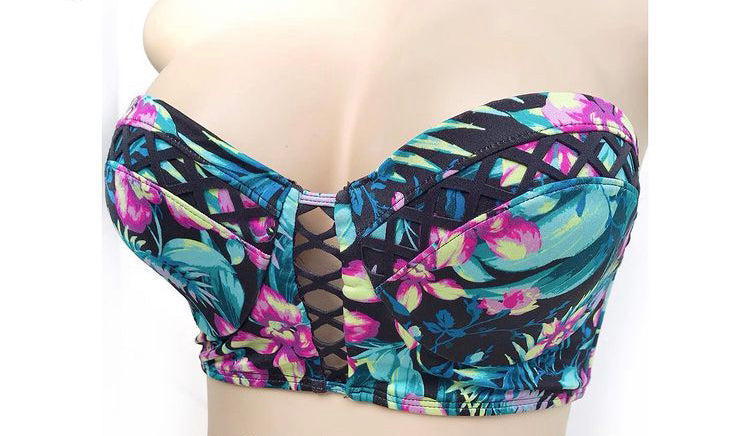 Victoria's Secret Tropical Bustier Swim Top : 34C