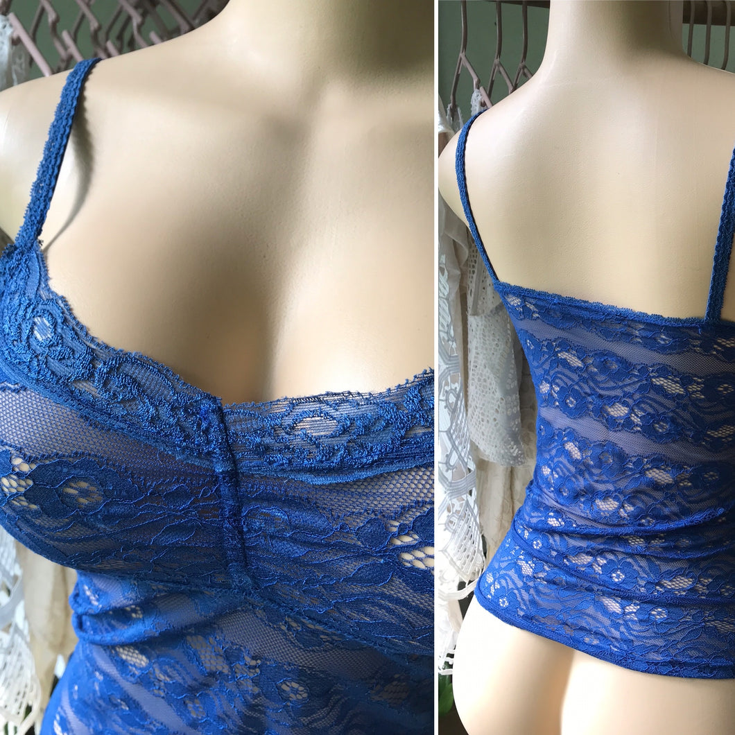 Unworn Blue Lace Lingerie / Sleepwear Top