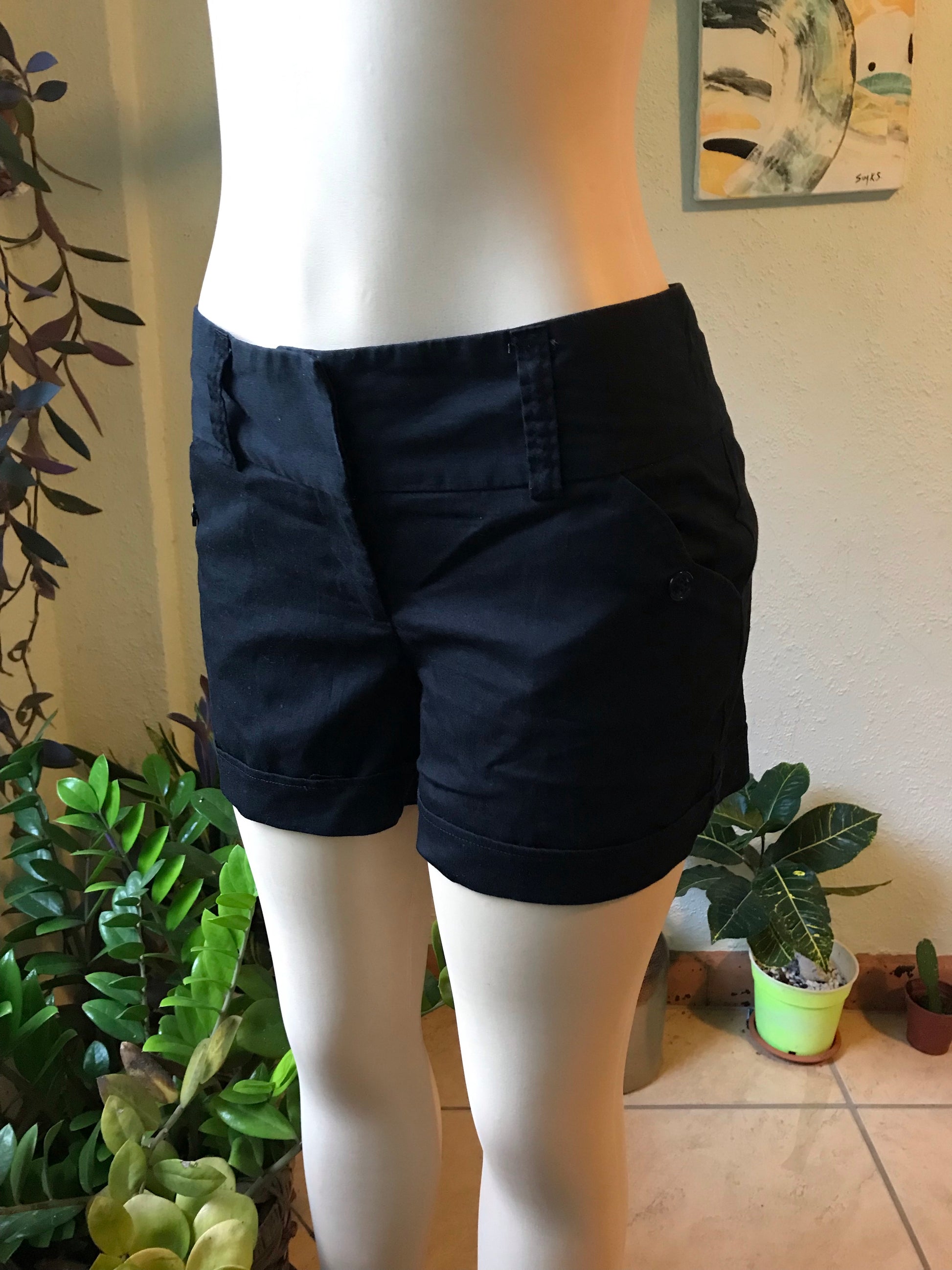 Black Cuffed Shorts