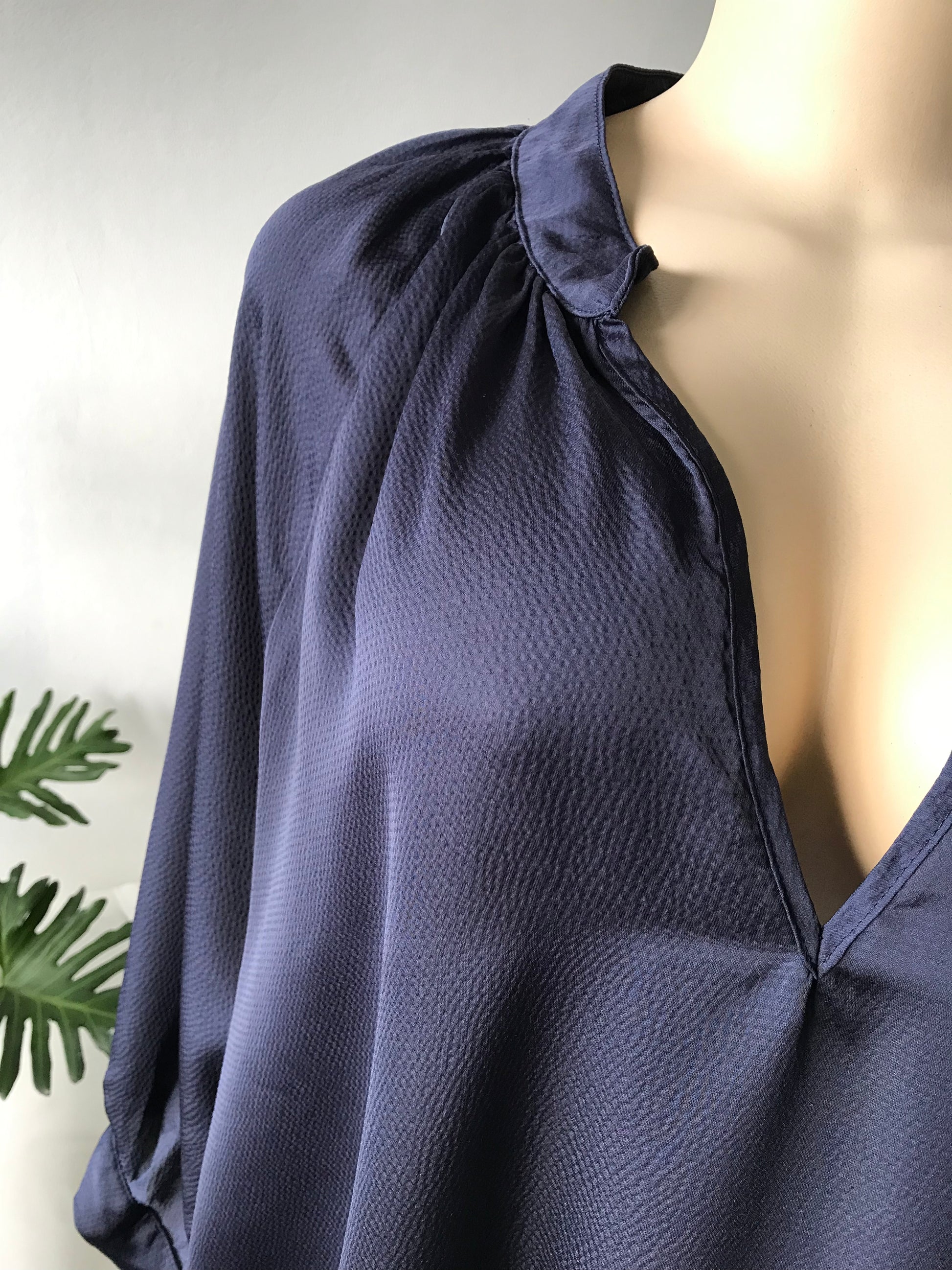 Silky Midnight Long Sleeve Blouse Cuffed - L/XL