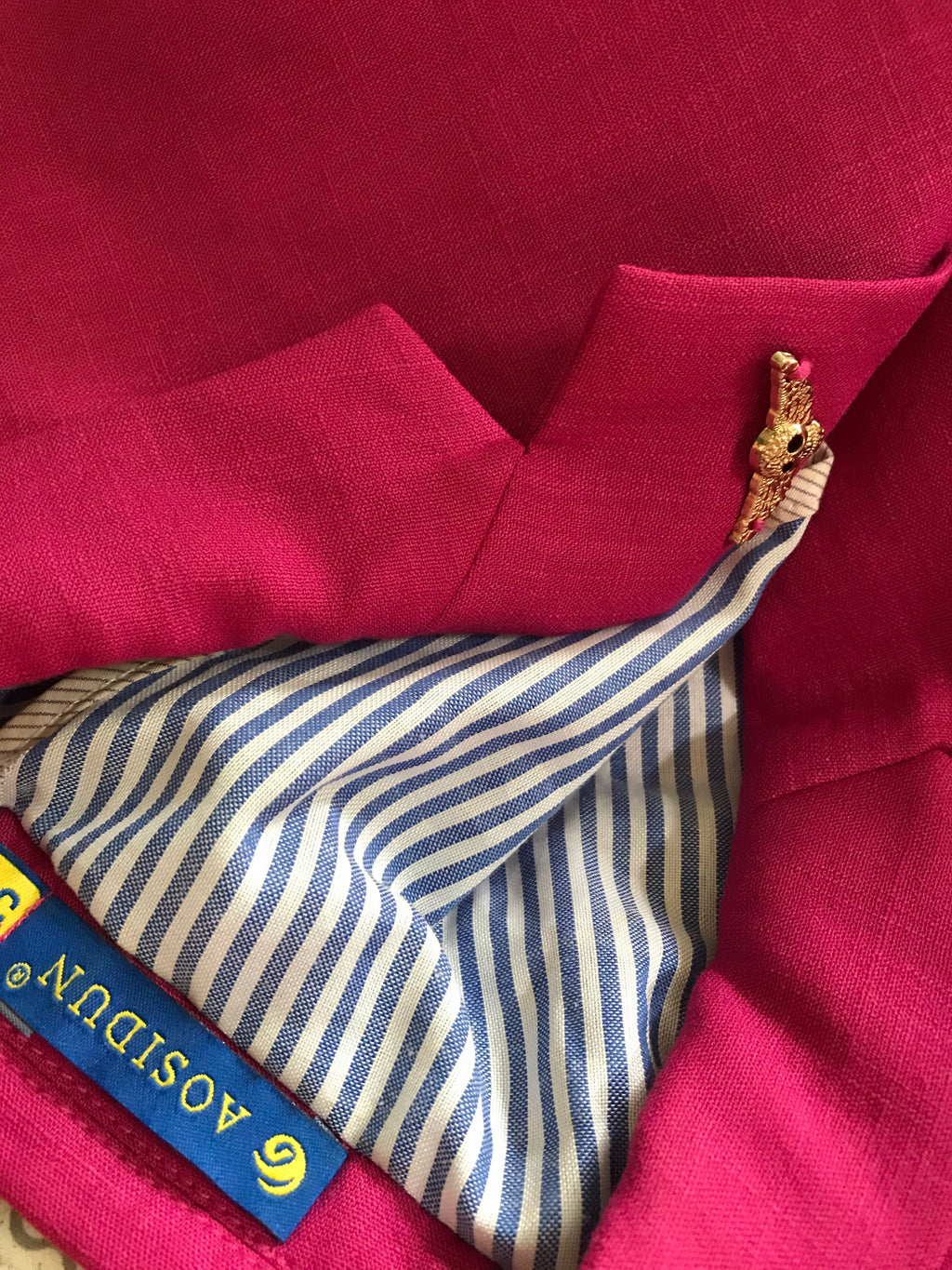 Wool Cotton Pink Smart Blazer Stripe Lined