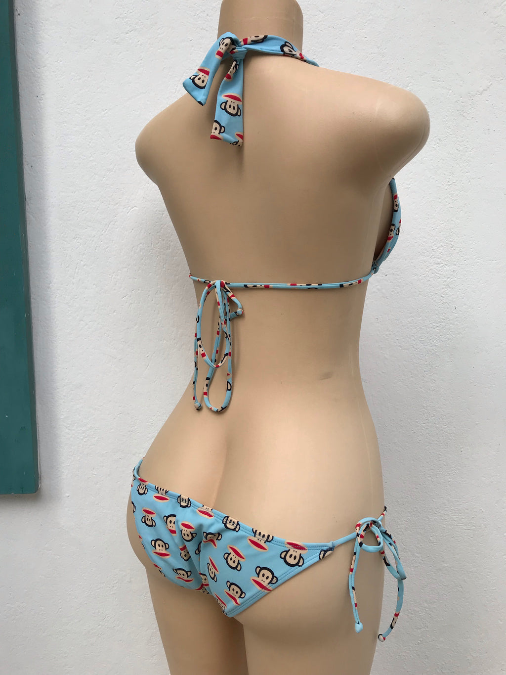 Blue Monkey Bikini Set