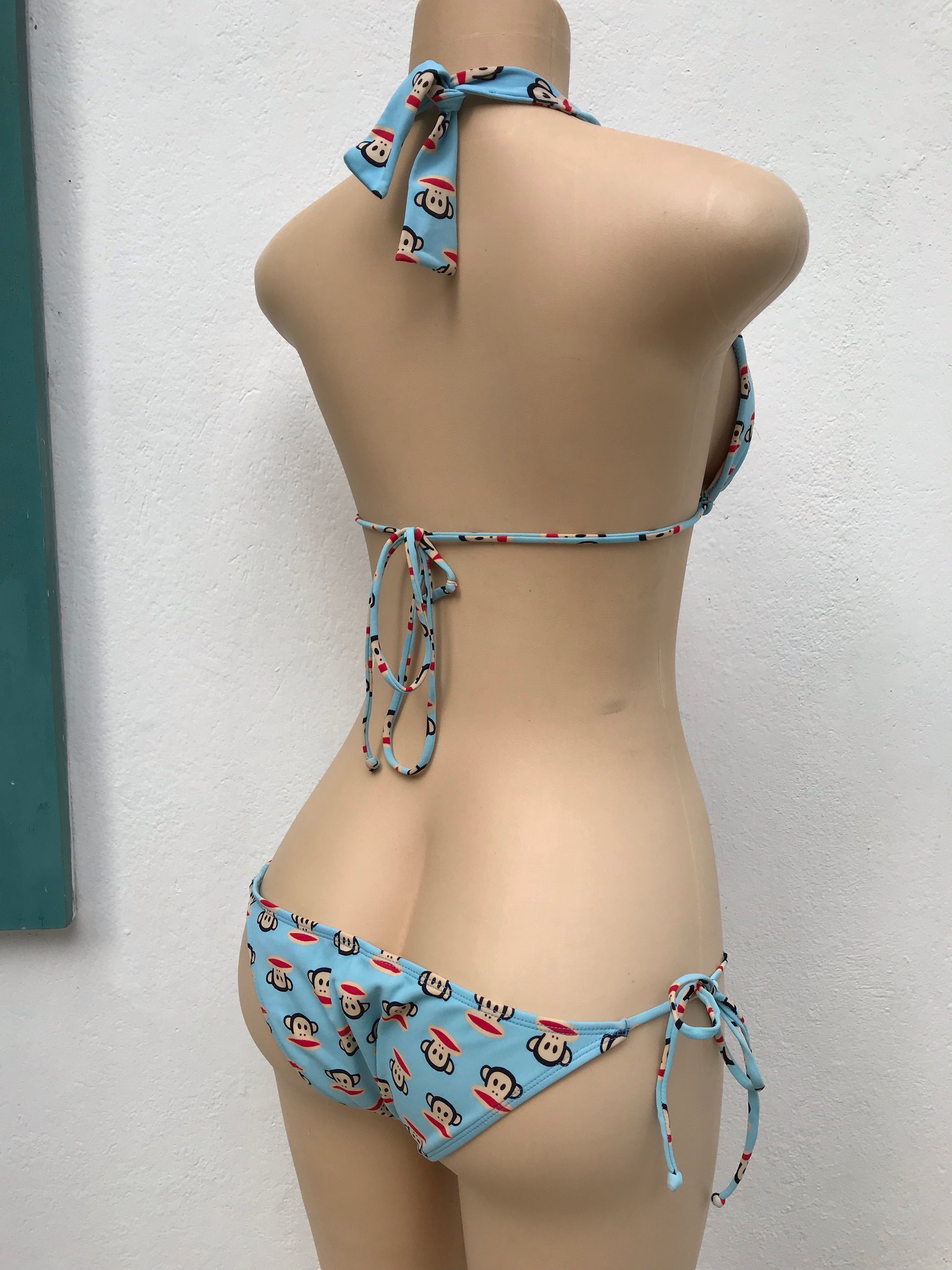 Blue Monkey Bikini Set