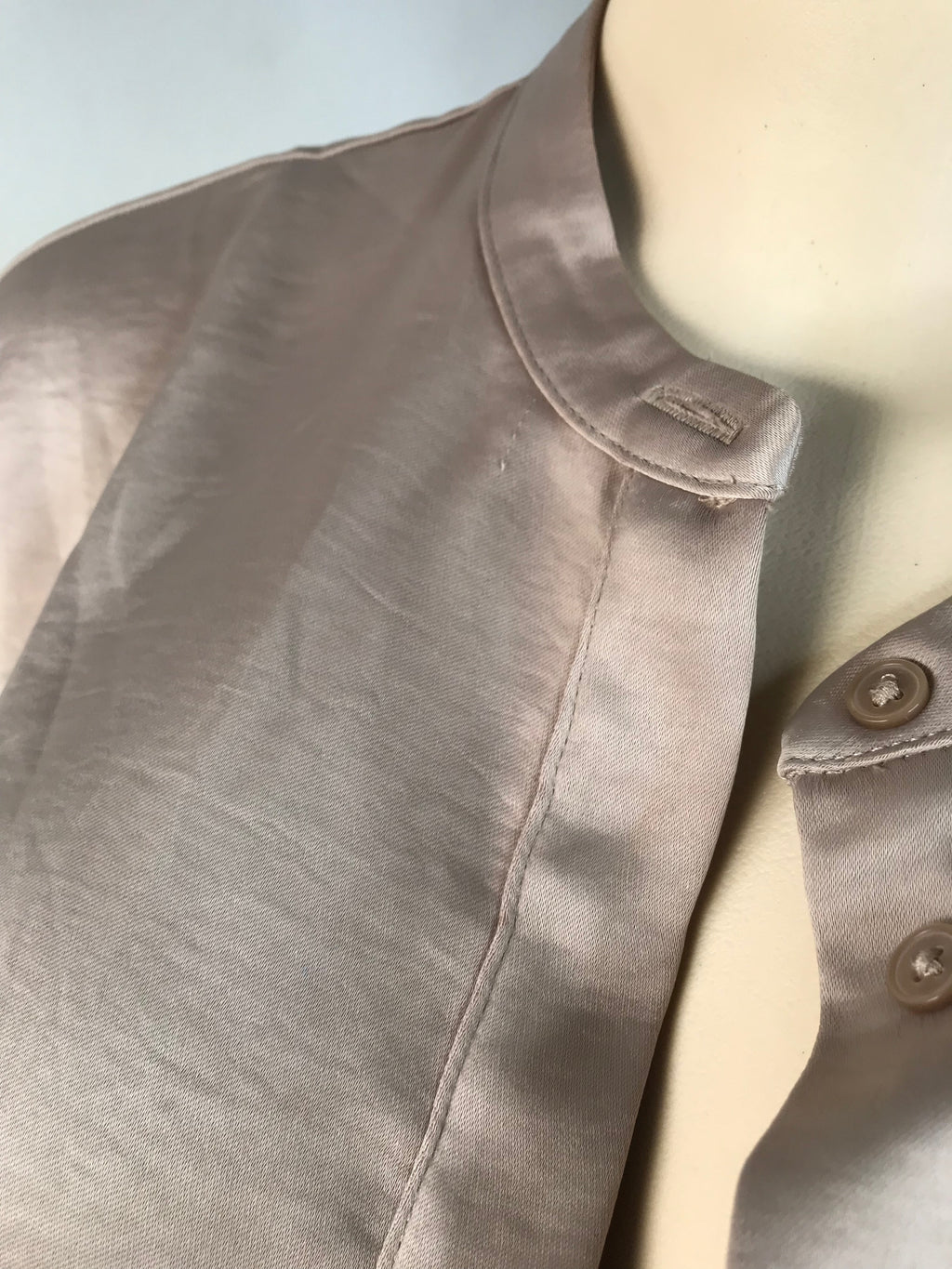 Banana Republic Champagne Silky Button Blouse.