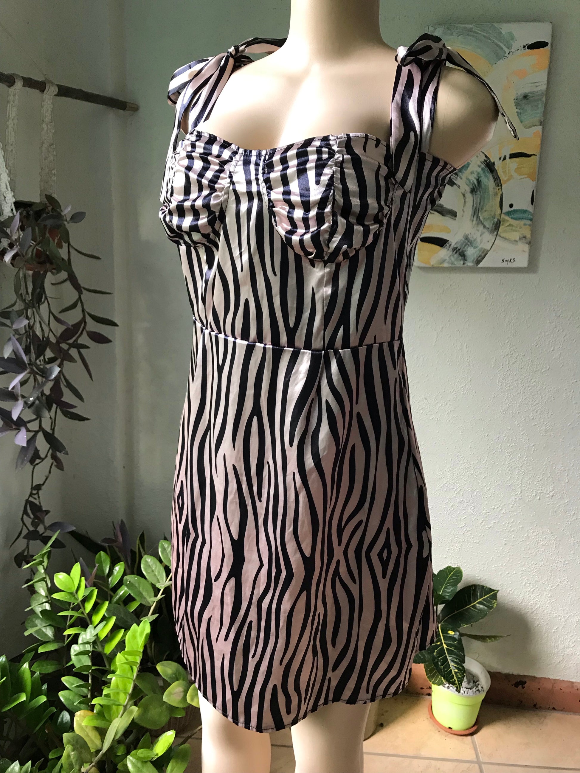 Silky Tiger Stripe Occasion Dress