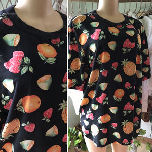 Vintage Oversized Fruits Tee Blouse