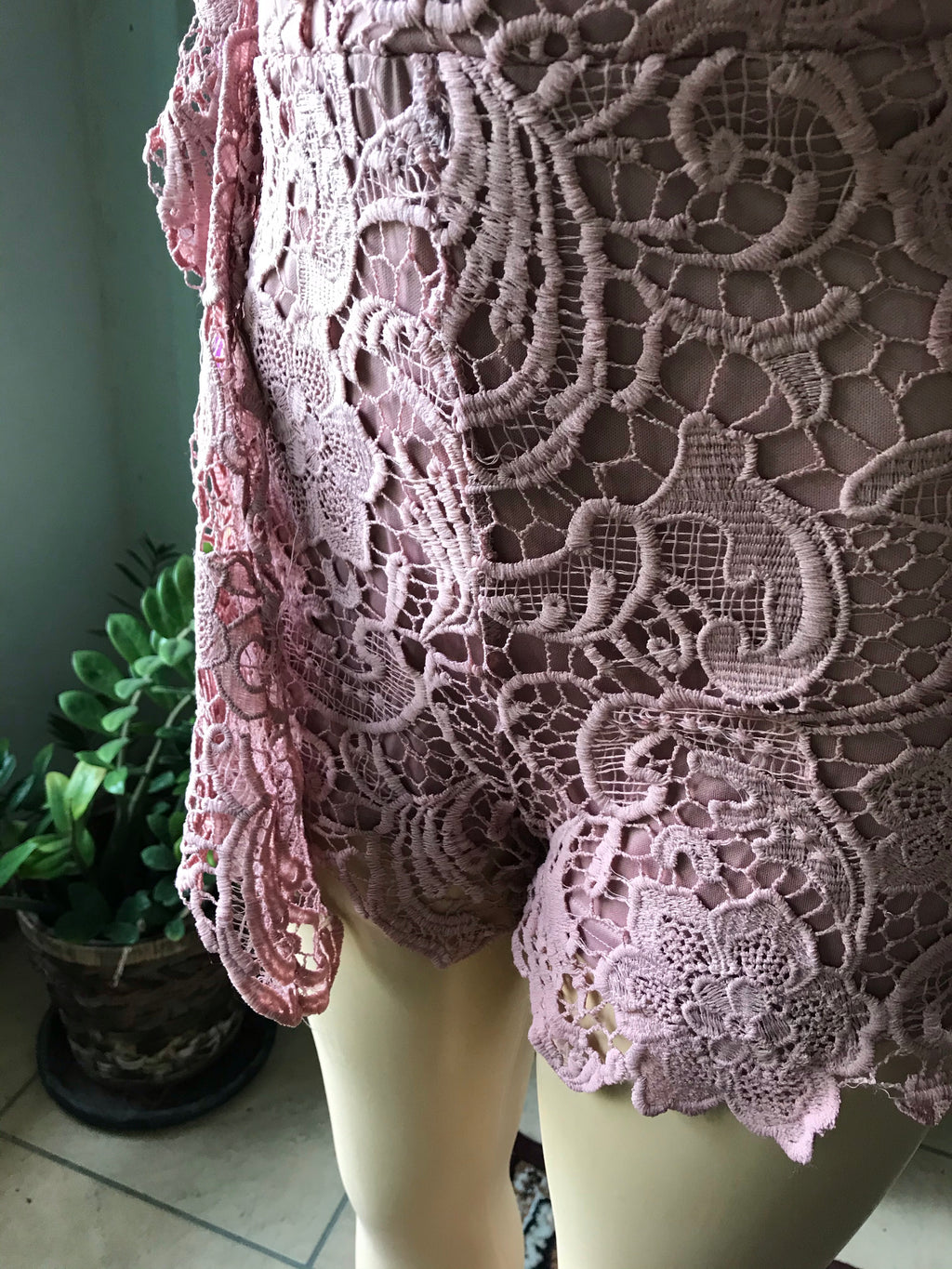 Fashion Nova Large Lace Cold Shoulder Occasion Romper