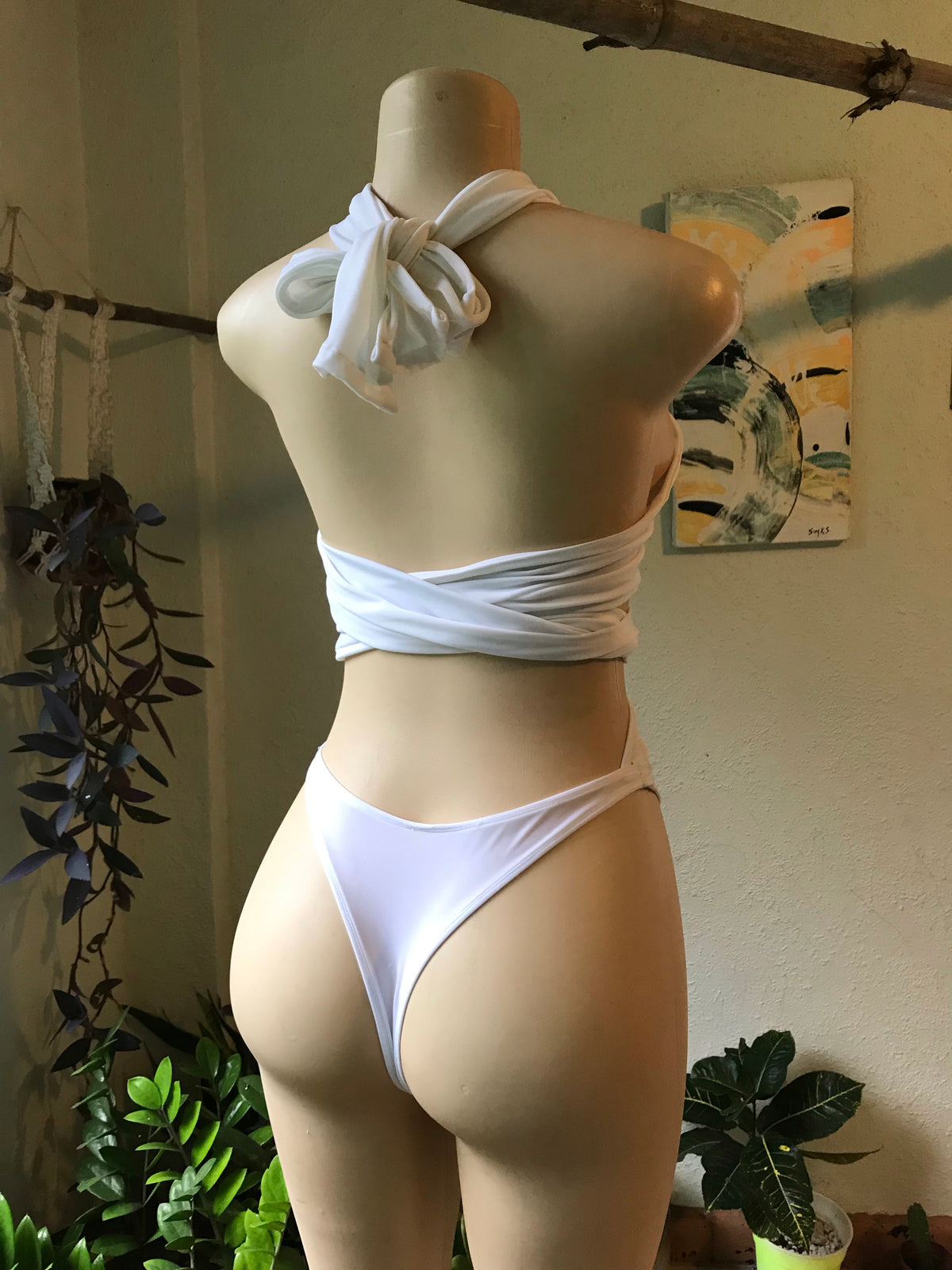 White Flexi Tie Swim Wear
