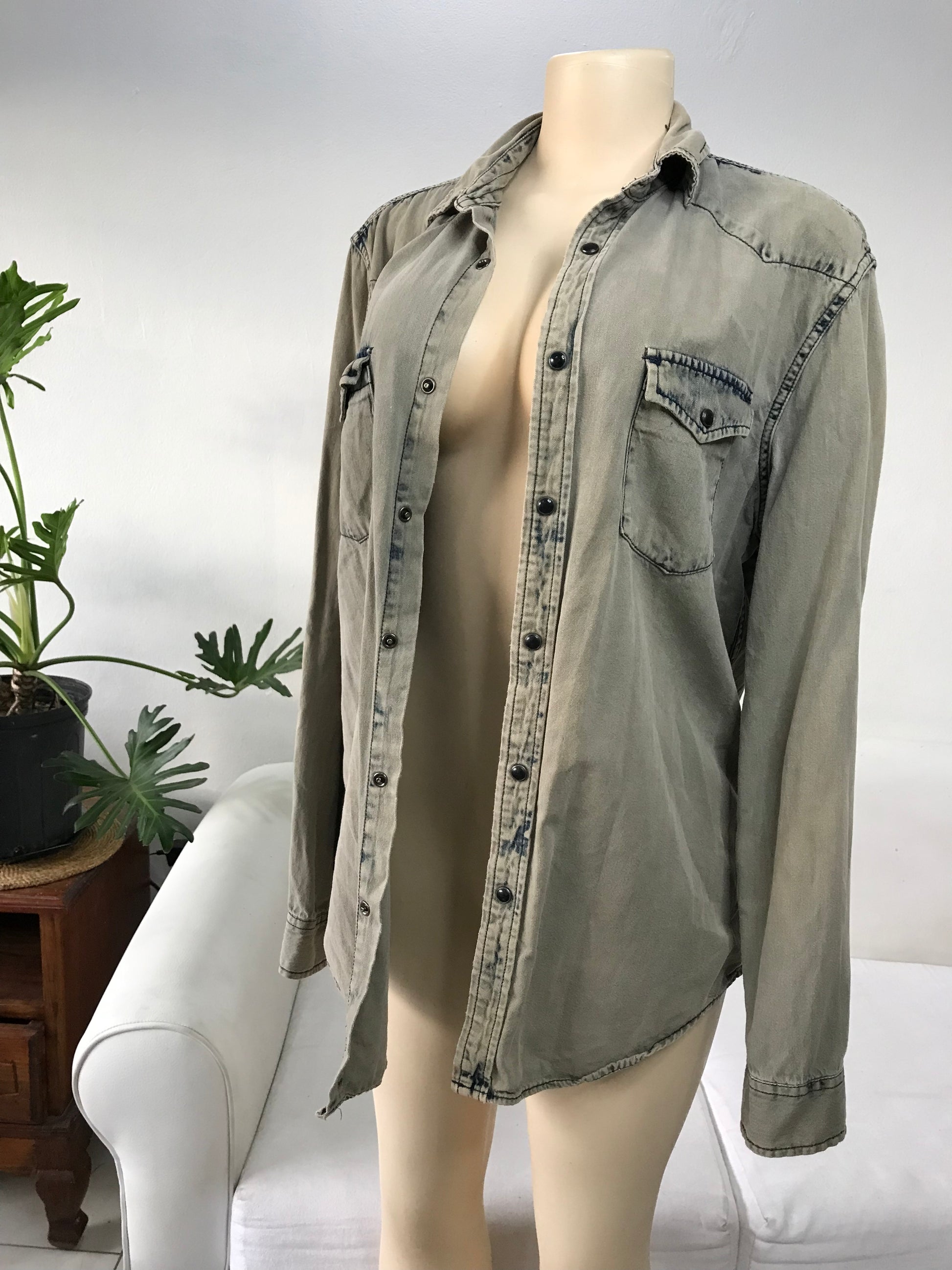 Mossimo Supply Co Denim Shirt Earth Tone Mens - M