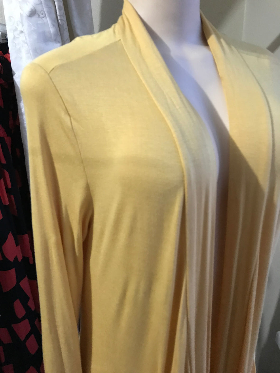 Yellow long cardigan