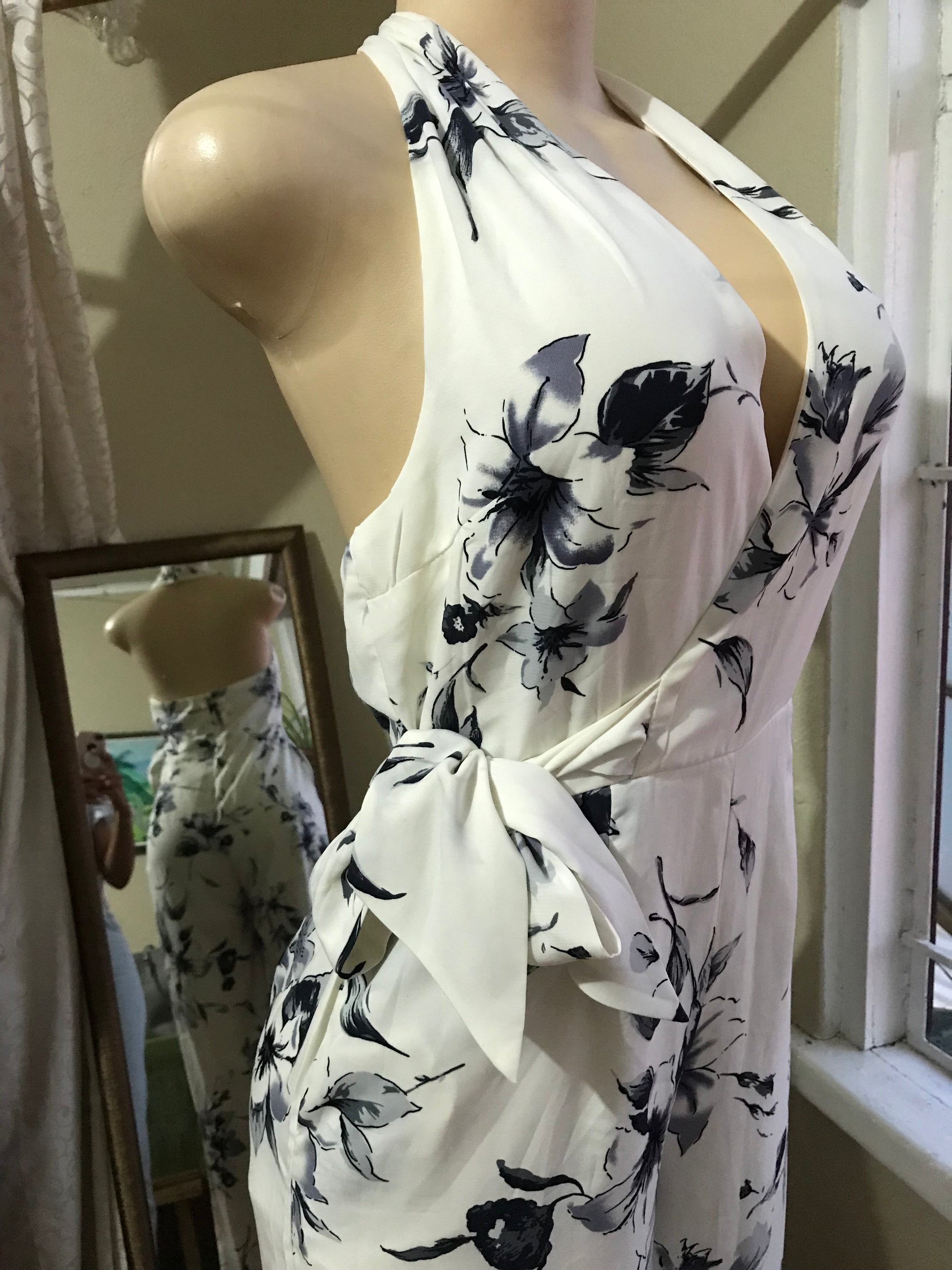 Fashion Nova floral Palazzo maxi jumpsuit