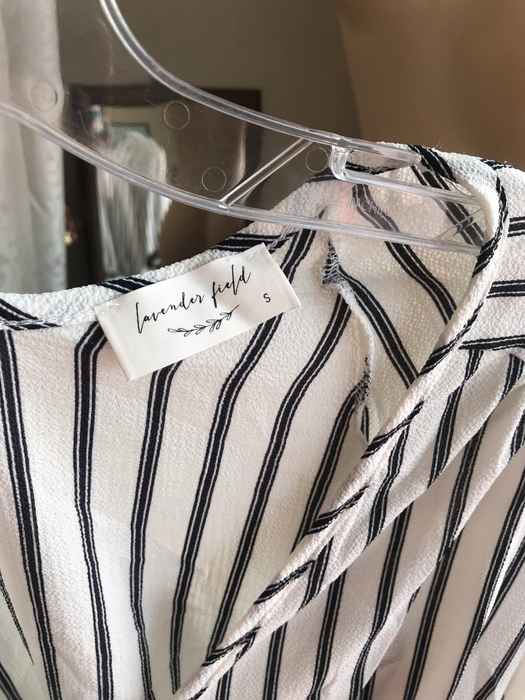 B&W Stripe Tassel Detail Blouse  - S