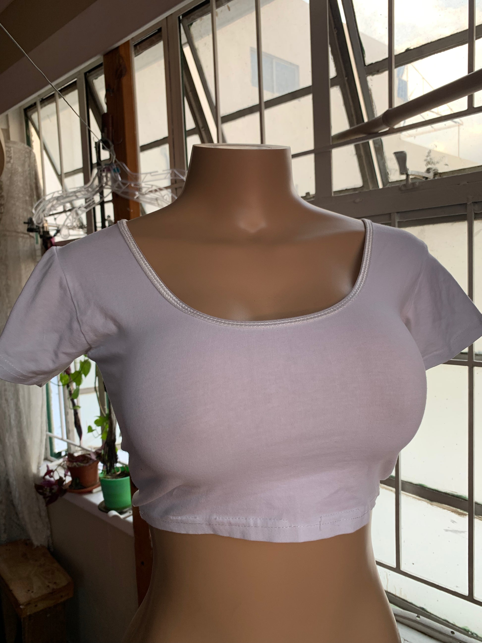 Basic White Short Sleeve Crop Top - S/M ...