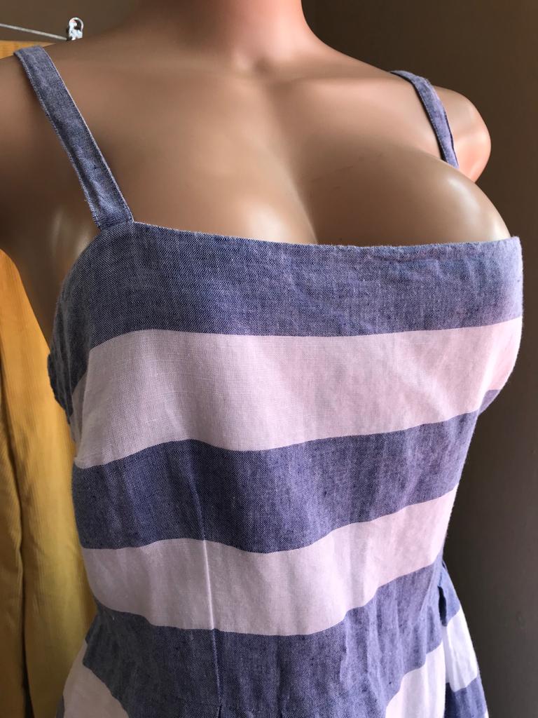 Ann Taylor Stripe Spaghetti Strap Dress - L / XL (size 14)