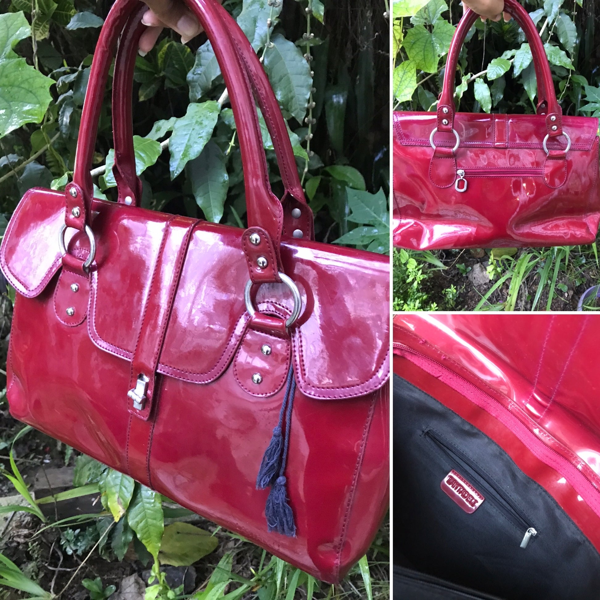 Lantadeli Paris Shiny Red Leather Doctor Bag Large
