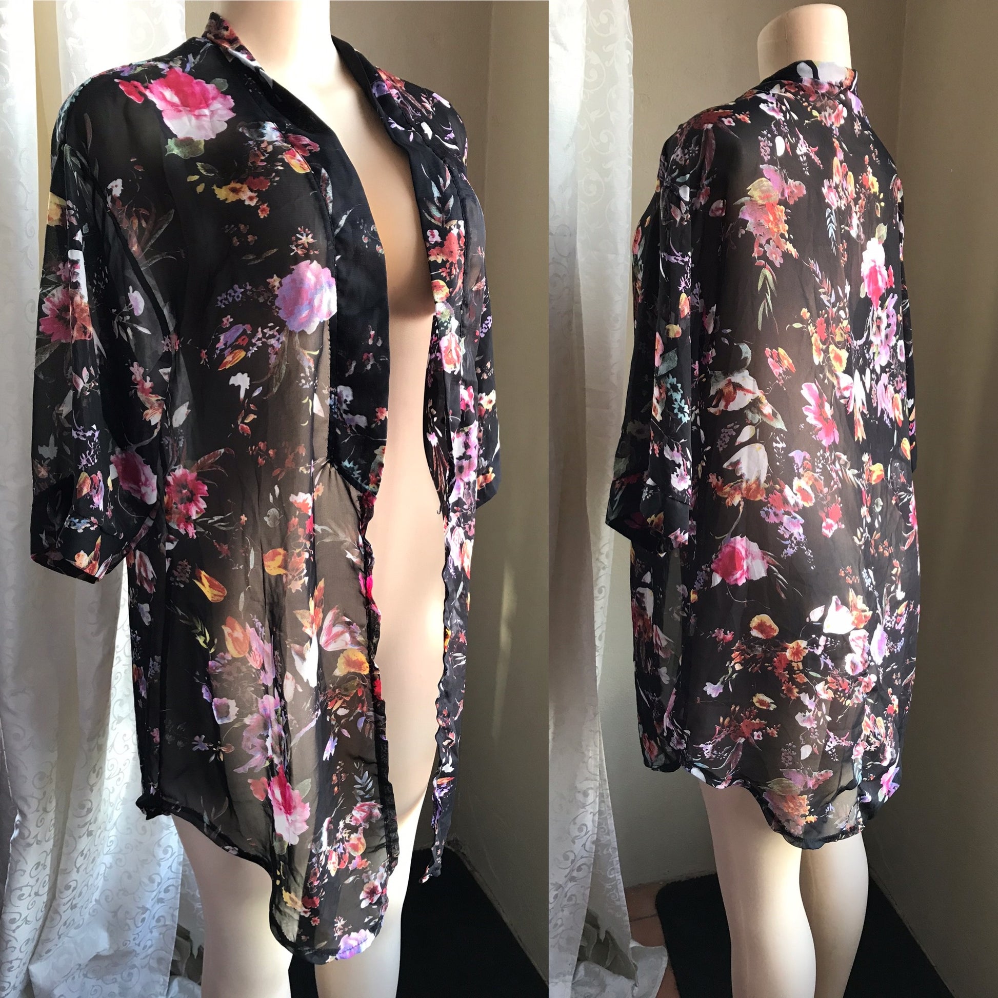 Sheer Floral Fashion Kimono
