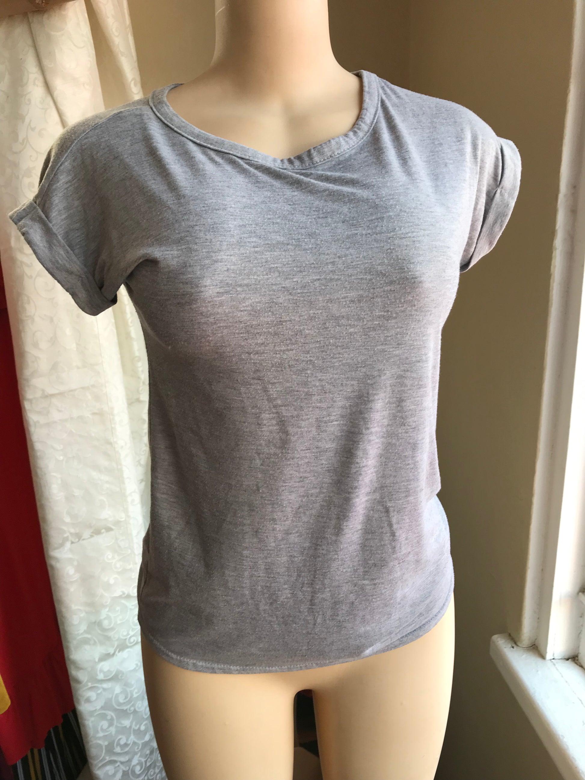 Basic Grey tee Cuffed sx/s