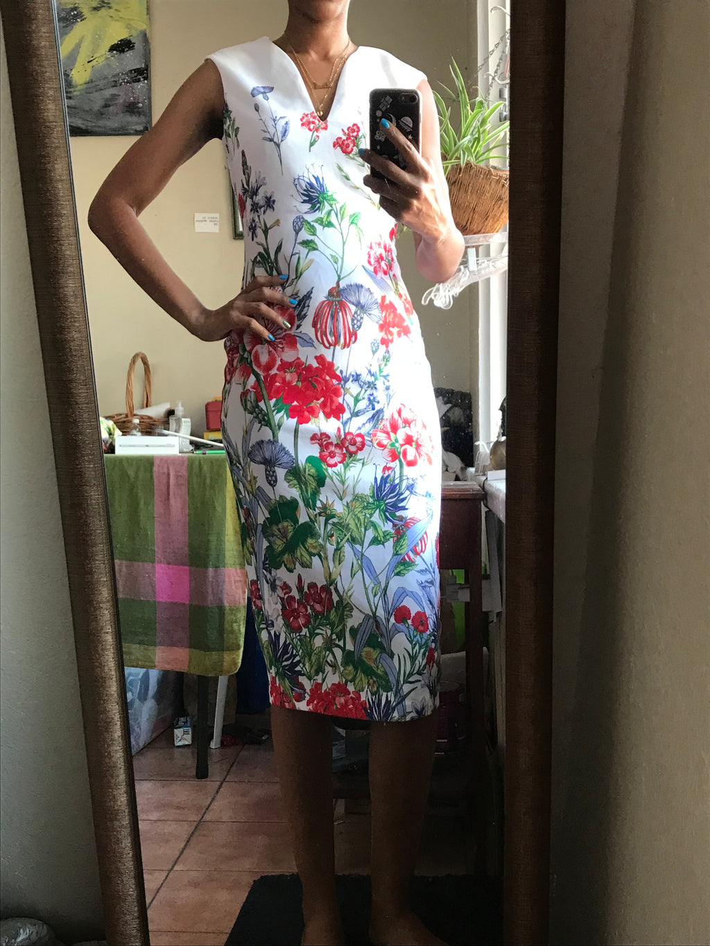 NY Company Garden Floral Professional Dress Sleeveless - S