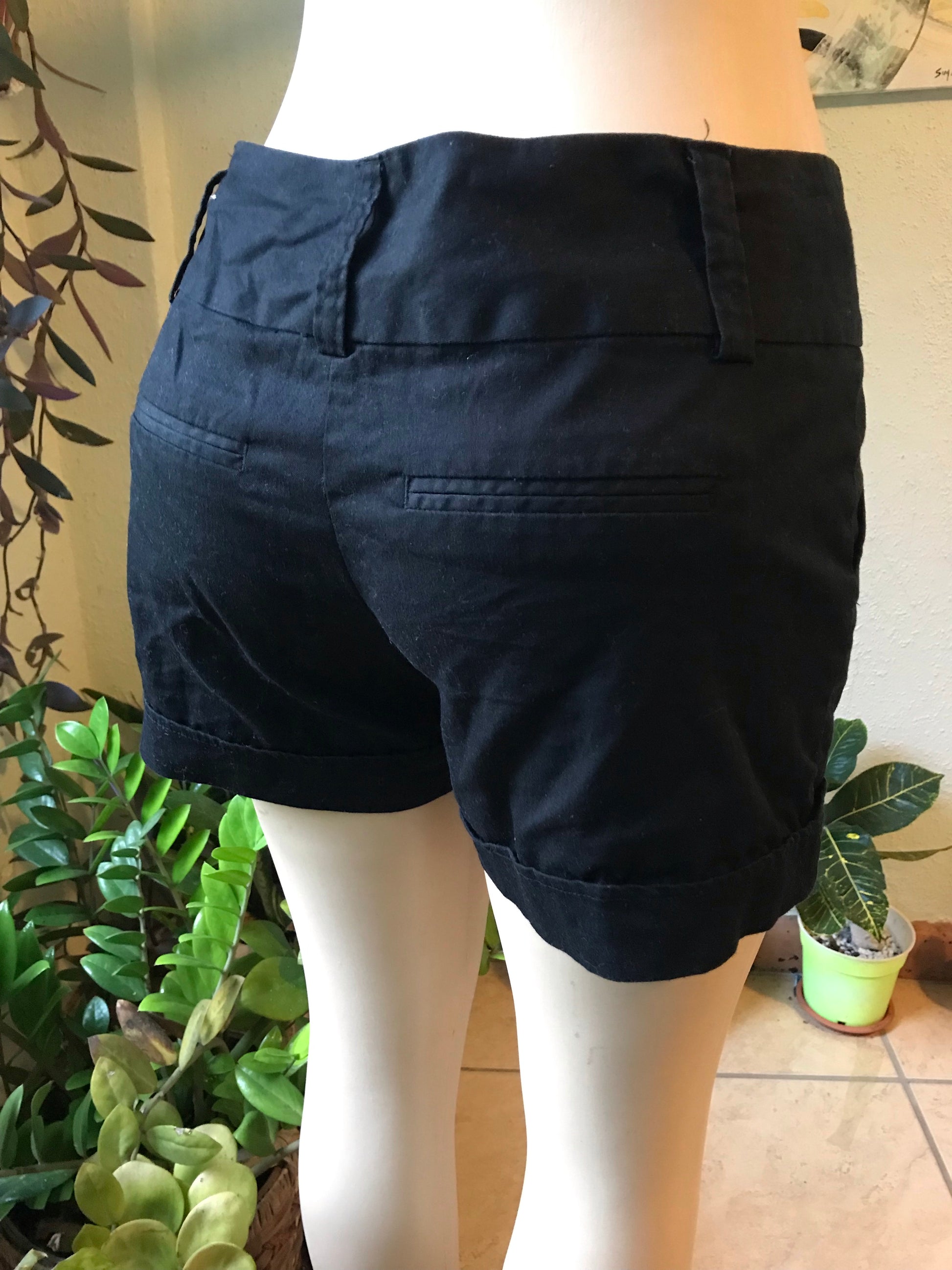 Black Cuffed Shorts